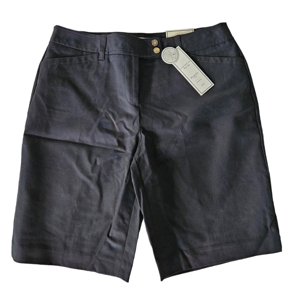 NWT CHARTER CLUB Black Cotton Walking Shorts | SZ 10 - Picture 1 of 12